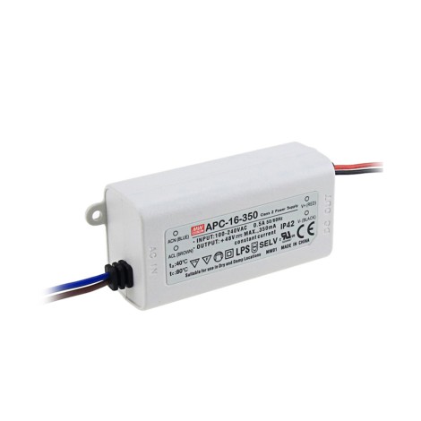 Meanwell Alimentatore LED 16W 350mA IP42 Corrente Costante