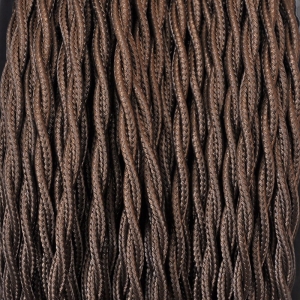 Electrical Twisted Cable 2X o 3X 10 meters in Fabric Brown