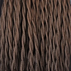 Electrical Twisted Cable 2X o 3X 5 meters in Fabric Brown