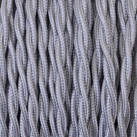 Electrical Twisted Cable 2X o 3X 5 meters in Fabric Silver