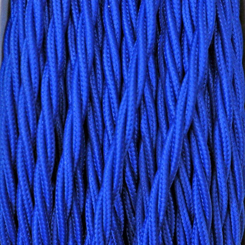 Cavo Elettrico 2X o 3X 5 metri Treccia in Tessuto Colore Blu