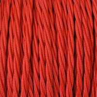Cavo Elettrico 2X o 3X 5 metri Treccia in Tessuto Colore Rosso