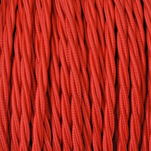 Cavo Elettrico 2X o 3X 5 metri Treccia in Tessuto Colore Rosso