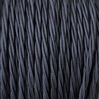 Electrical Twisted Cable 2X o 3X 5 meters in Fabric Black