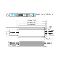TCI Alimentatore LED VPS 1-10V 150W 24V IP66 Dimmerabile