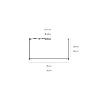 Fontana Arte Oort horizontal led suspension lamp
