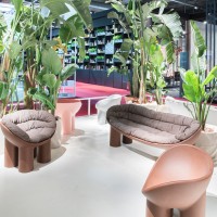Driade Roly Poly Sofa Linen Barcellona cushion
