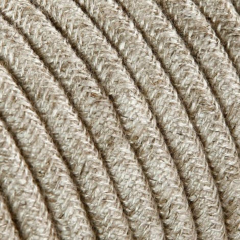 Electrical Round Cable 2X o 3X 5 meters in Fabric Canvas Beige