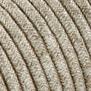 Electrical Round Cable 2X o 3X 5 meters in Fabric Canvas Beige