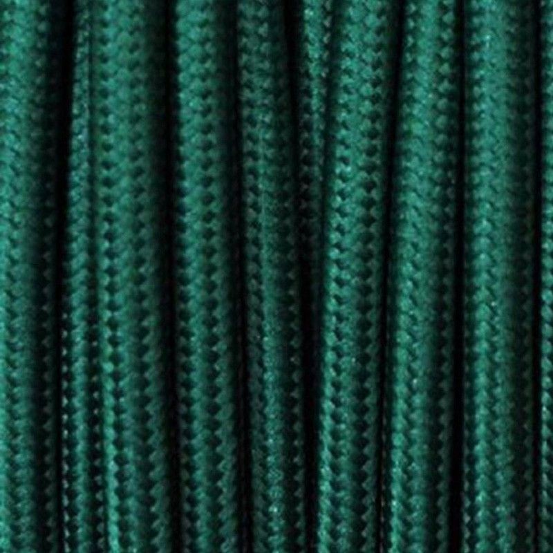 Electrical Round Cable 2X o 3X 5 meters in Fabric Petrol Green