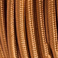 Electrical Round Cable 2X o 3X 5 meters in Fabric Bronze