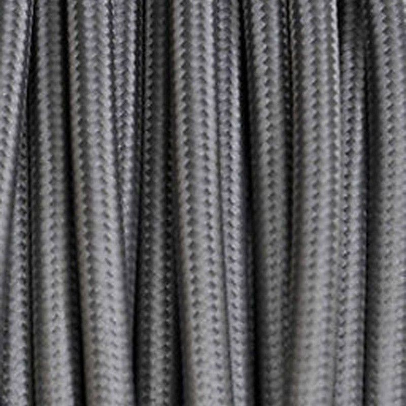 Electrical Round Cable 2X o 3X 5 meters in Fabric Grey