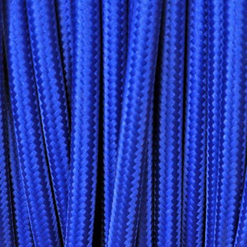 Electrical Round Cable 2X o 3X 5 meters in Fabric Blue