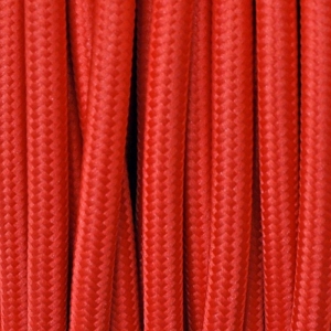 Cavo Elettrico 2X o 3X 5 metri tondo in Tessuto Colore Rosso