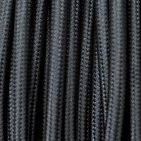 Fabric Cable 2x or 3x 5 meters round in black