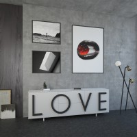 Driade lettering for Love cabinet