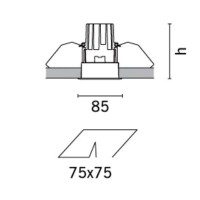 iGuzzini Deep Laser spotlight Recessed Square 50W Halogen GU10