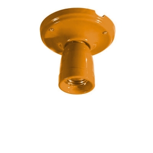Orange ceramic lamp with E27 lamp holder