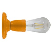 Orange ceramic lamp with E27 lamp holder