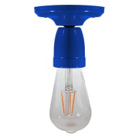 Blu ceramic lamp with E27 lamp holder