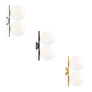 Flos IC C/W2 Double Applique Wall or Ceiling Lamp