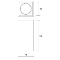 Isyluce lampada GU10 da parete in gesso rettangolare