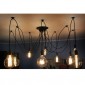 Vintage Suspension Ceiling Lamp 10 E27 40W Lampholder Black