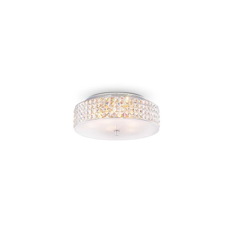 Ideal Lux Roma chrome ceiling lamp with crystals