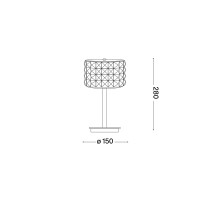 Ideal Lux Roma chrome table lamp with crystals