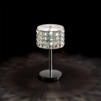 Ideal Lux Roma chrome table lamp with crystals