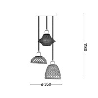 Ideal Lux Lugano suspension lamp in ceramic