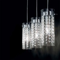 Ideal Lux Iguazù suspension lamp with crystals