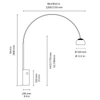 Flos Arco lampada da terra con base in marmo