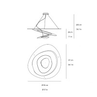 Artemide Pirce led suspension lamp white