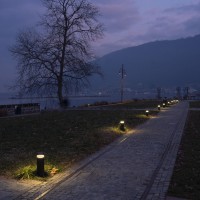 Lombardo Tok 40cm round floor bolloard led for outdoor IP66