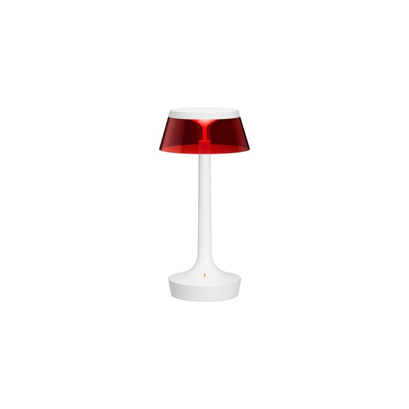 Flos Bon Jour Unplugged lampada ricaricabile bianco-rosso Flos Bon Jour Unplugged lampada ricaricabile bianco-rosso