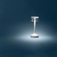 Flos Bon Jour Unplugged lampada ricaricabile cromo opaco-trasparente