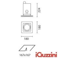 IGuzzini 4245.015 Frame incasso quadrato GRIGIO G12 una luce