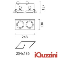 IGuzzini 8819 Frame two recessed lights indoor downlight 2x50W