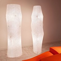 Flos Fantasma Floor Lamp white Cocoon Resin By Tobia Scarpa