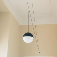 Flos String Light Sphere and floor switch white