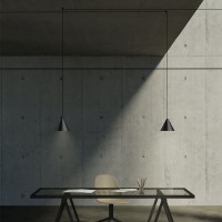 Flos String Light Cono e rosone nero