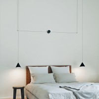 Flos String Light Cono e rosone nero