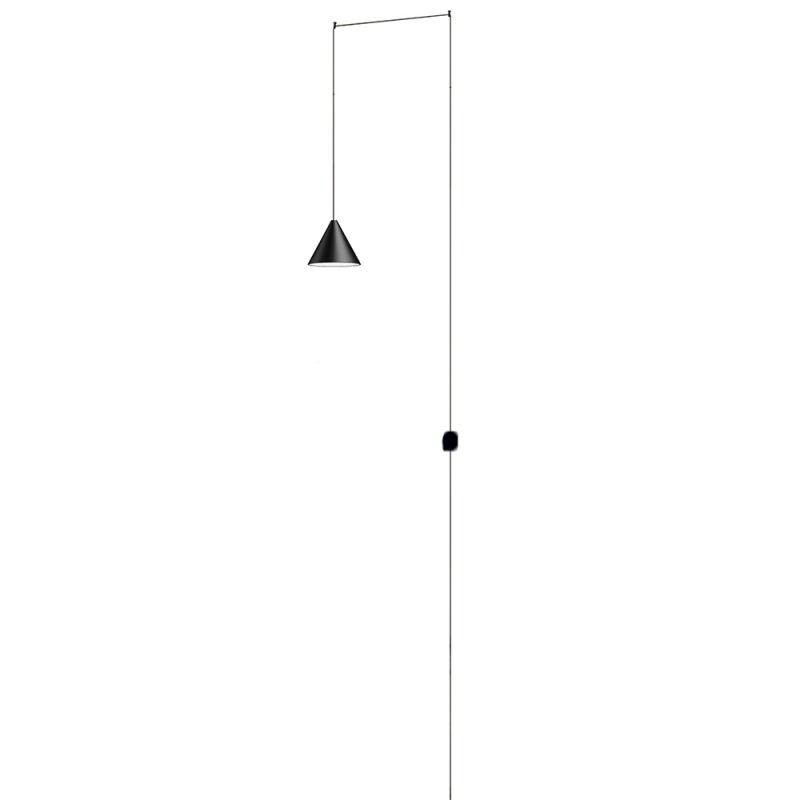Flos String Light Cono e rosone nero Flos String Light Cono e rosone nero