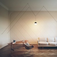 Flos String Light Sphere and rose white