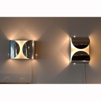 Flos Foglio Applique Wall or Ceiling Lamp Chrome by Tobia Scarpa