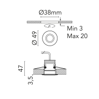 Flos A-Rise 49 Faretto Incasso da soffitto Acciaio Inox