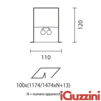 IGuzzini 5826 Lineup recessed linear internal 2x54w