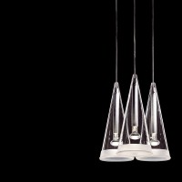 Flos Fucsia 3 triple Pendant Suspension Lamp in Glass