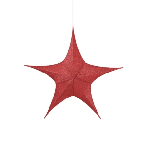 New Lamps stella rossa decorativa 3D tessuto glitterato